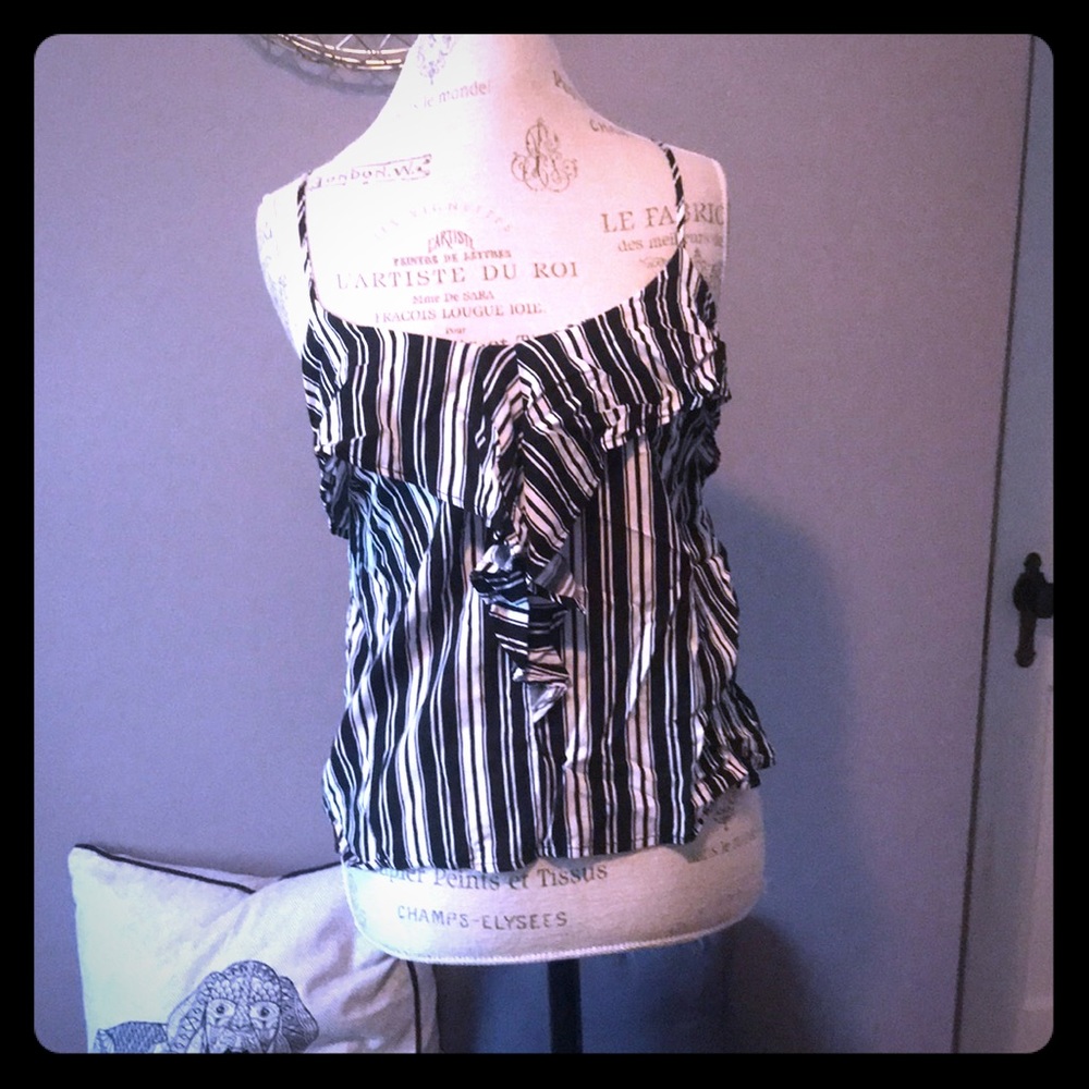 Black and white striped top